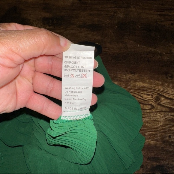 Ethan N Joy Jumpsuit Womens Small Green Wide Leg Pleated Spaghetti Strap Whimsy - Picture 7 of 9